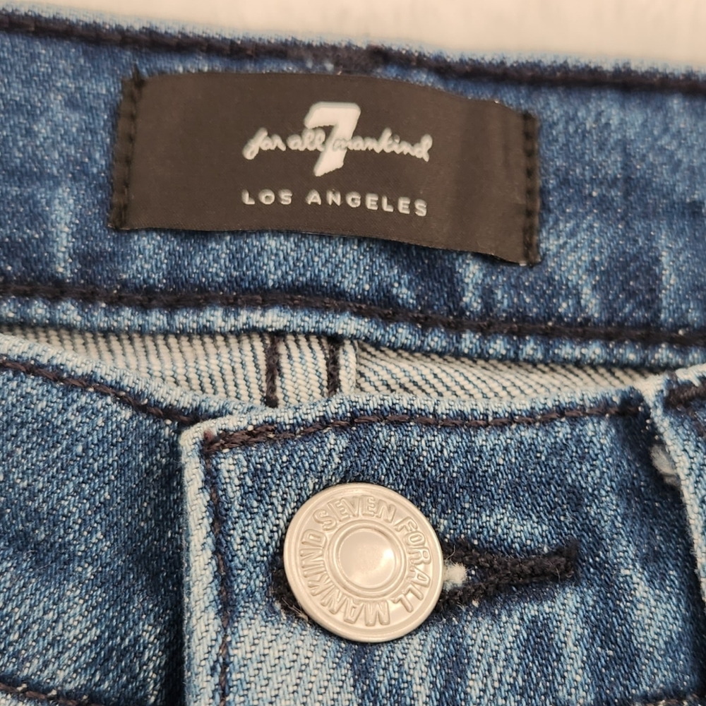 7 For All Mankind Mega Flare High Wasited Greenwich Jeans Womens Size 27 - Picture 5 of 16